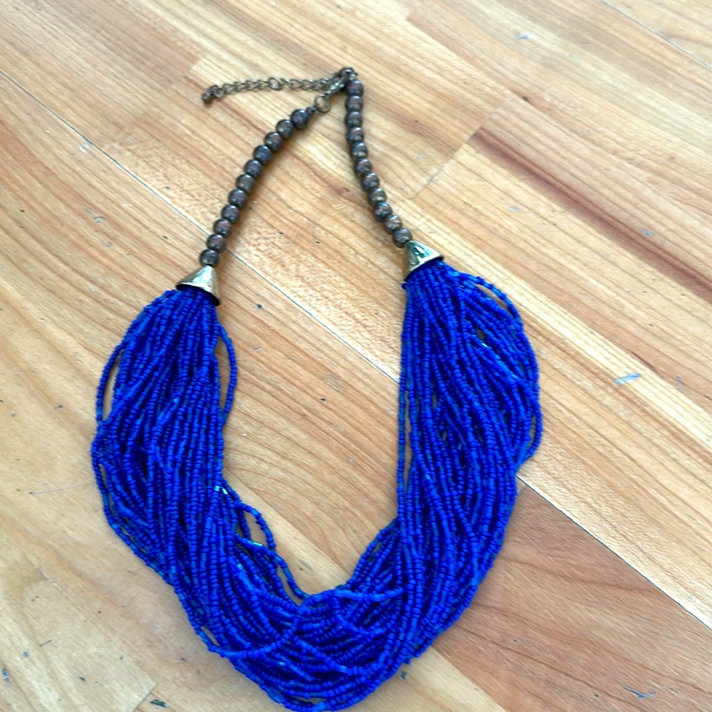 Sapphire beaded necklace